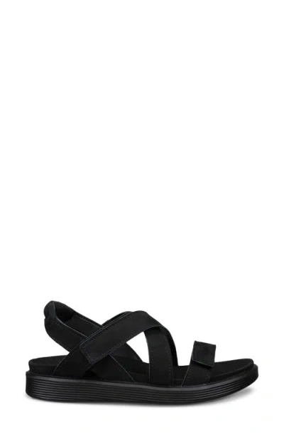 Ecco Crossover Touch-strap Sandals In Black