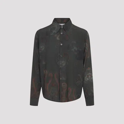 Our Legacy Casual Long Sleeve Shirt Paisley Pattern In Green
