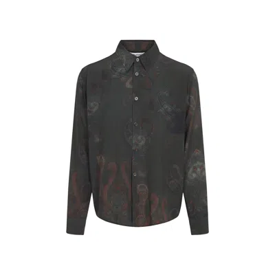 Our Legacy Casual Long Sleeve Shirt Paisley Pattern In Green