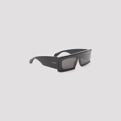 Alaïa Rectangular Frame Dark Lenses Sunglasses Design In Black