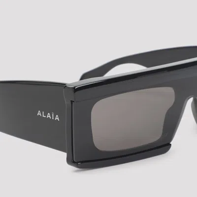 Alaïa Rectangular Frame Dark Lenses Sunglasses Design In Black