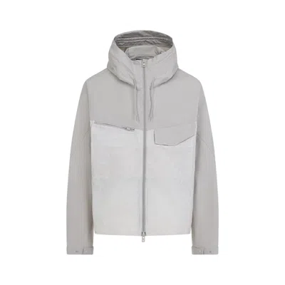 Y-3 Panelled Hooded Jacket In Brown