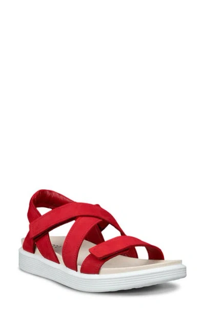 Ecco Soft Cross Strap Sandal In Red