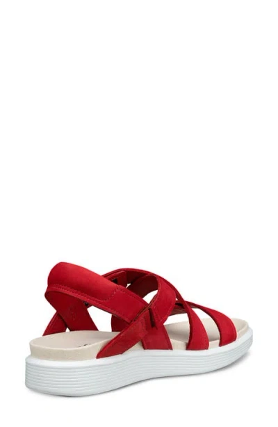 Ecco Soft Cross Strap Sandal In Red