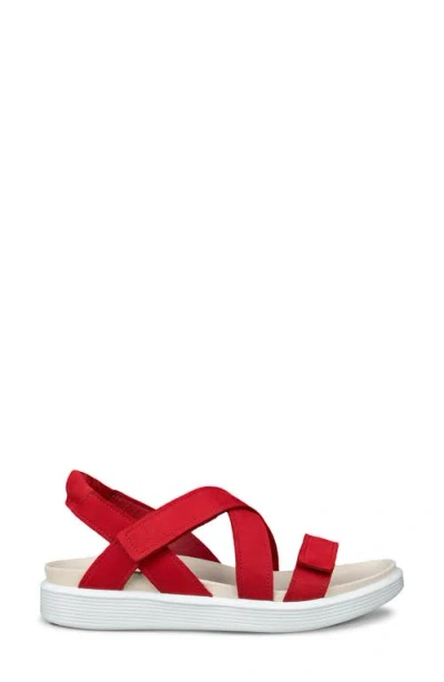 Ecco Soft Cross Strap Sandal In Red