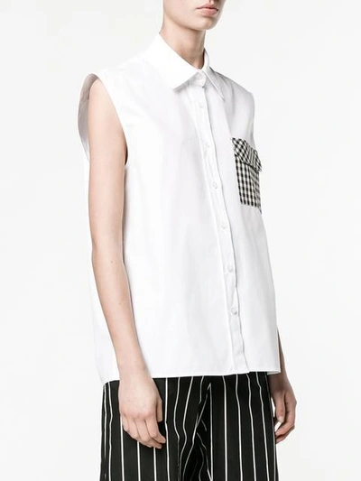 Shop Christopher Kane Gingham Pocket Shirt In White