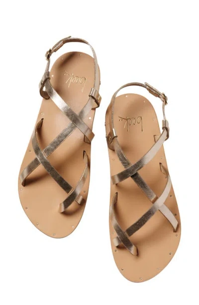 Beek Linnet Crossover Strap Sandal In Silver