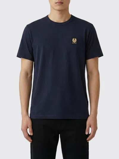 Belstaff Short Sleeved Mens Logo Patch T-shirt In Black