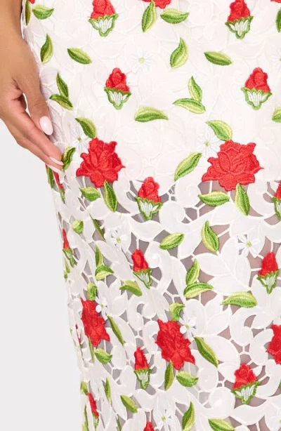 Milly Kait Embroidered Strapless Midi Dress In Multi