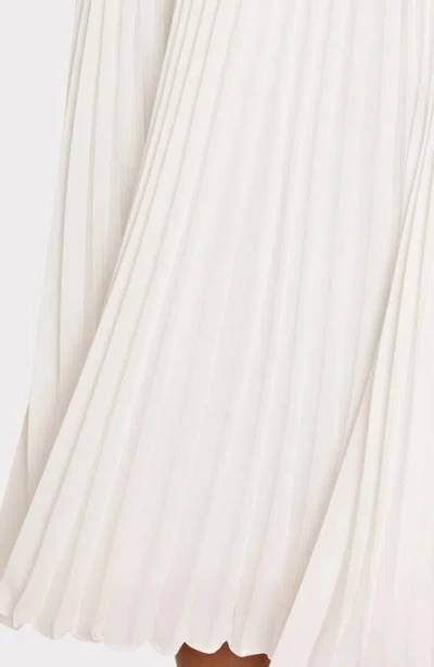 Milly Haddy Pleated Midi Dress In White