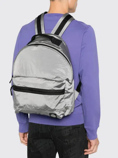 Stone Island Backpack Adjustable Straps Front Zip Pocket Handle In Gray