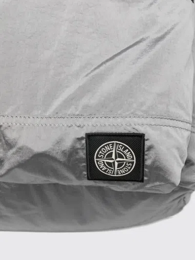 Stone Island Backpack Adjustable Straps Front Zip Pocket Handle In Gray