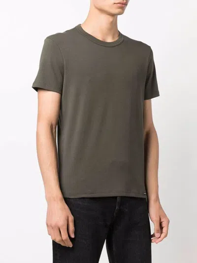 Tom Ford Crew Neck T-shirt Short Sleeves In Green