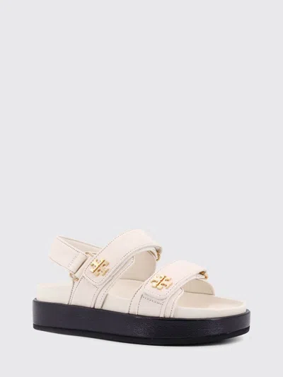 Tory Burch Black Slingback Sandals With Double Strap In White