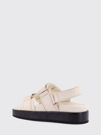 Tory Burch Black Slingback Sandals With Double Strap In White