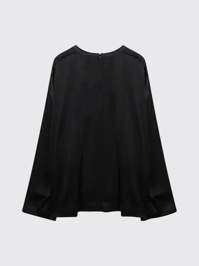 Totême Womens Black Boxy-fit Long-sleeves Woven Top