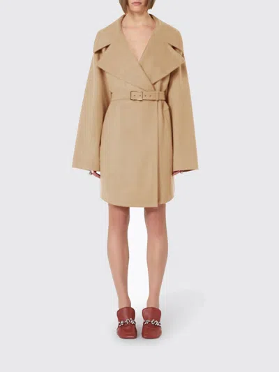 Sportmax Virgin Wool Coat In Neutral