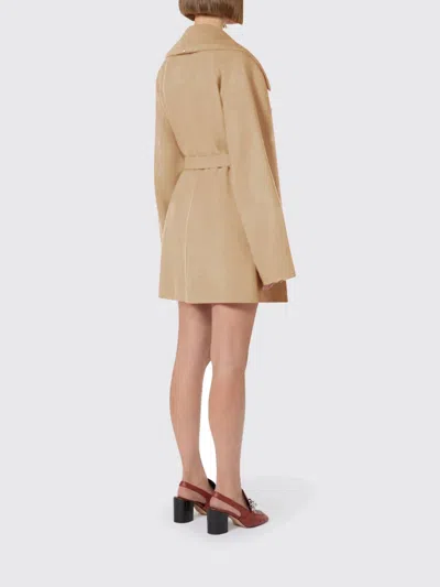 Sportmax Virgin Wool Coat In Neutral