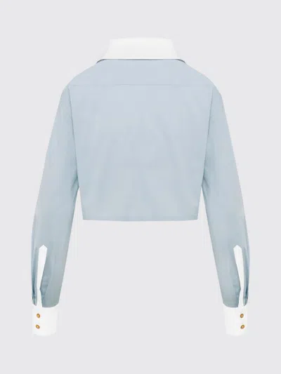 Vivienne Westwood Heart Cut Cropped Shirt Long Sleeves Buttons In Blue