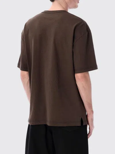 Lemaire Short-sleeved Boxy T-shirt In Heavy Jersey In Brown
