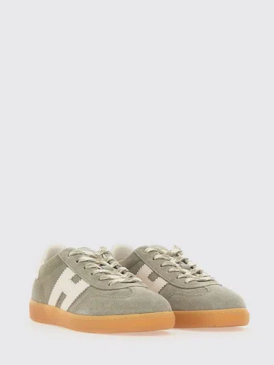 Hogan Neutrals Cool Side Stitched Logo Suede Sneakers In Multi