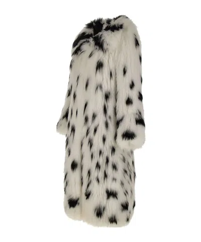 Frame Long Fur Coat In Multi