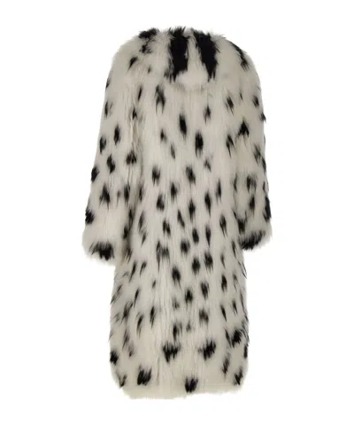 Frame Long Fur Coat In Multi