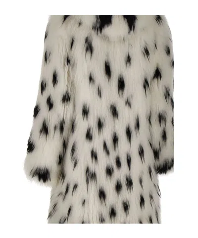 Frame Long Fur Coat In Multi