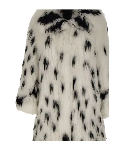 Frame Long Fur Coat In Multi