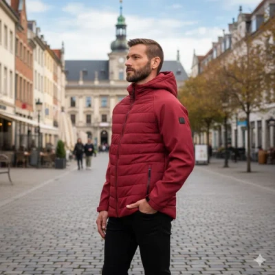 Perry Ellis Tech Stretch Softshell Jacket In Red