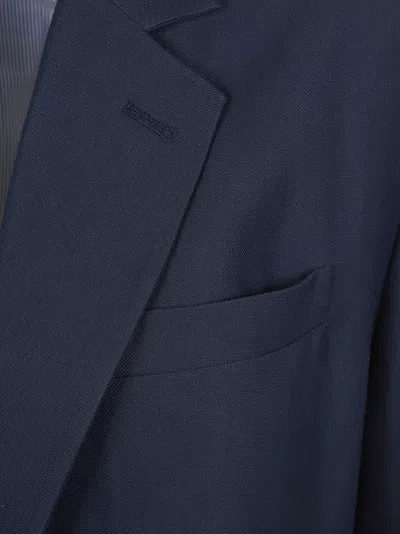 Brunello Cucinelli Buttoned Flap-pocket Blazer In Blue