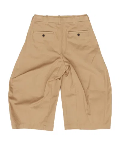 Sacai Womens Beige Wide-leg Belted Cotton Chino Shorts In Neutral