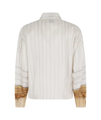 Alysi Long Sleeved Striped Shirt In Burgundy