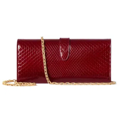 Gucci Jackie Python Wallet On Chain In Red