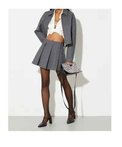 Maxco. Rhinestone Mini Skirt In Gray