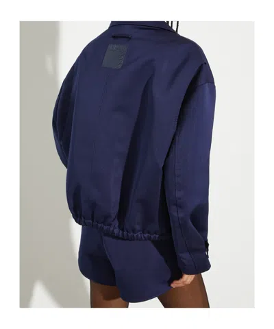 Maxco. Duchesse Satin Bomber Jacket In Blue