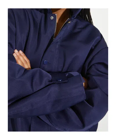 Maxco. Duchesse Satin Bomber Jacket In Blue