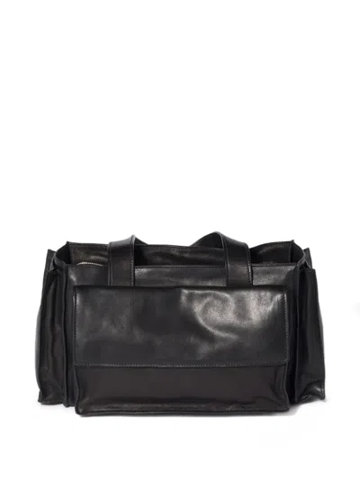 Miu Miu Shoulder Bag Adjustable Strap Front And Side Pockets In Black