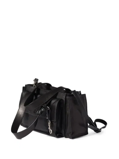 Miu Miu Shoulder Bag Adjustable Strap Front And Side Pockets In Black