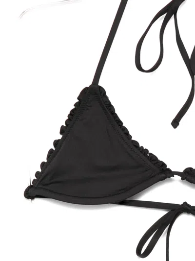 Frankies Bikinis Nick Ruffled Bikini Top In Animal Print