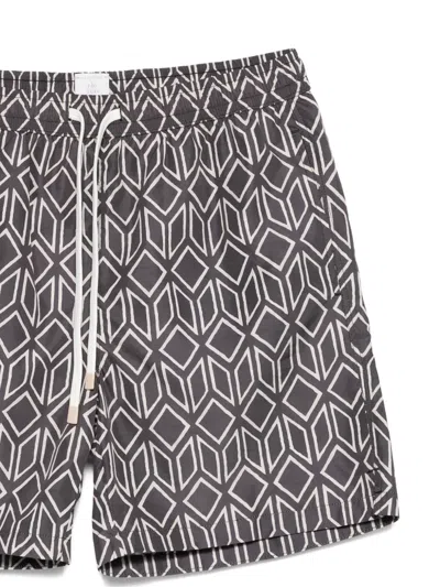 Eleventy Geometric Pattern Swim Trunks In Multi