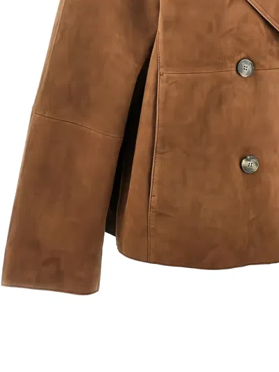 Weekend Max Mara Double-breasted Jacket In Brown