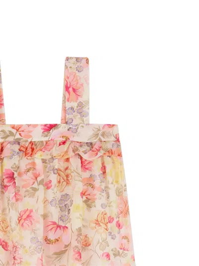 Chloé Floral-print Dress In Neutral