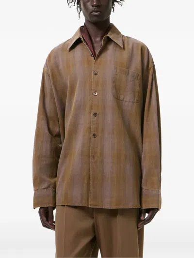 Our Legacy Mens Dakota Flannel Check Checked Relaxed-fit Cotton Shirt In Brown