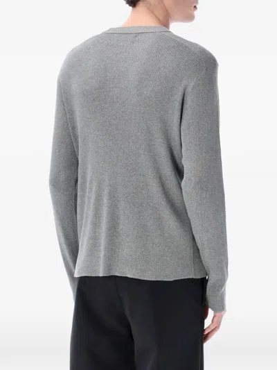 Berner Kuhl Silk Cotton Crewneck Long Sleeve Top In Gray