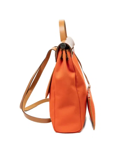 Pre-owned Hermes Pm Herbag A Dos Backpack In Orange