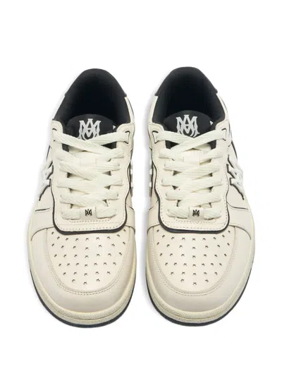 Amiri Newport White Sneakers Low Top With Logo Patch On The Side And Contrasting Heel With Leather Logo Le In White