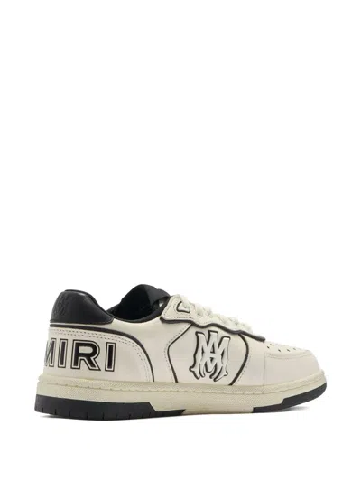 Amiri Newport White Sneakers Low Top With Logo Patch On The Side And Contrasting Heel With Leather Logo Le In White
