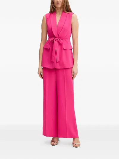Joseph Ribkoff Shawl-collar Belted Vest In Pink