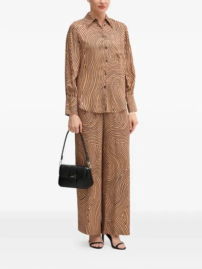 Marc Aurel Patterned Trousers In Brown